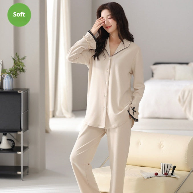 Women's Long-sleeved Trousers Cardigan Homewear Pajamas Suit